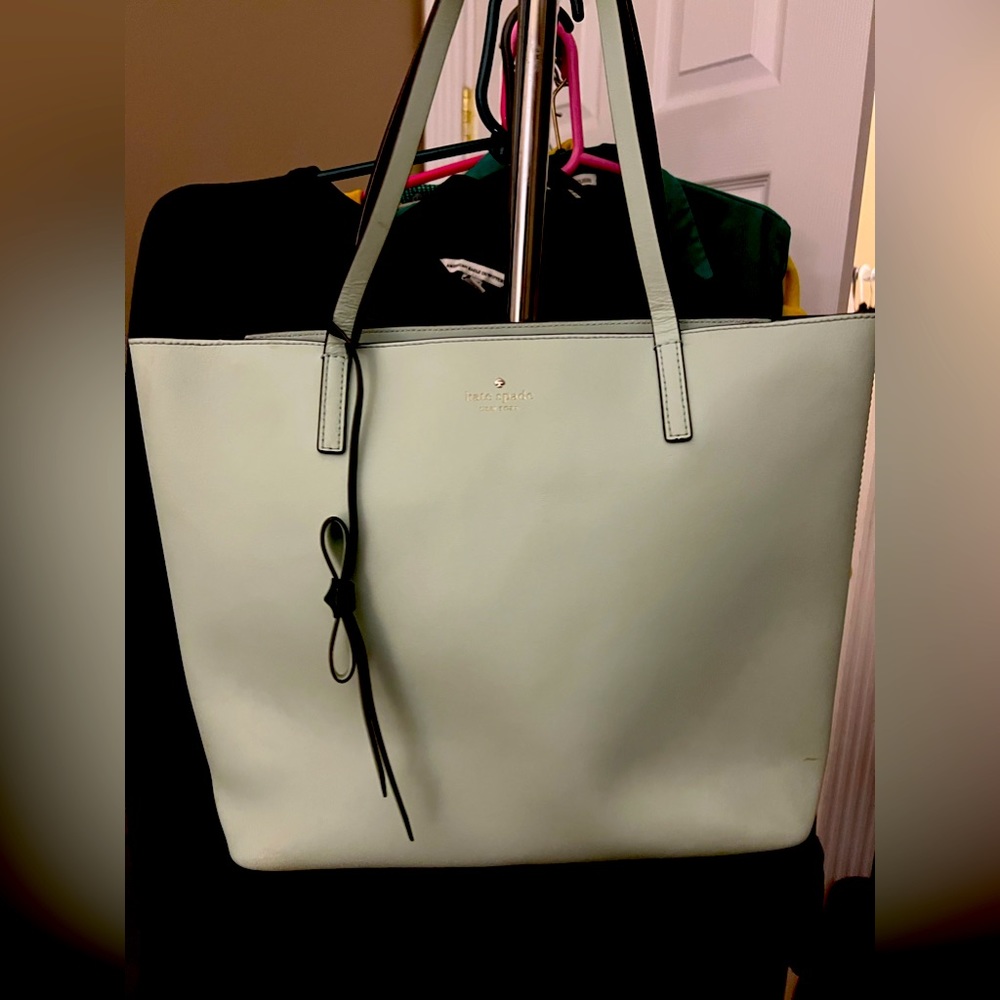 Kate Spade Mint Green/Dark Green Purse with bow detail